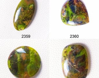 Polished Green Opal Cabochon: Loose Gemstone for Pendant Jewelry