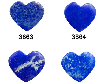 Corazón abombado de lapislázuli azul: Joyería de cristal tallada a mano