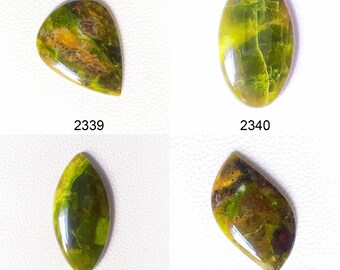 Polished Green Opal Cabochon: Loose Gemstone for Pendant Jewelry