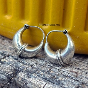 14X14mm Chunky Silver Hoops, Silver Hoop Earrings, Hoop earrings, sterling silver earrings, chunky earrings, chunky Huggie Hops earrings,