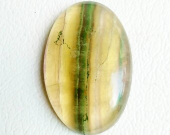 Loose Oval Fluorite Pendant Stone: 37x24x8mm Cabochon