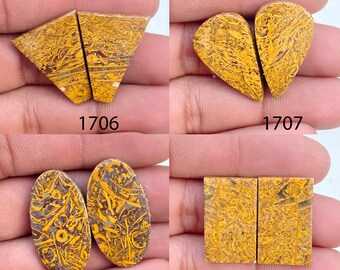 Natural Mariam Jasper Cabochon Pair: Healing Gemstone Jewelry
