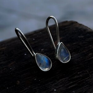 Teardrop Matching Pair Earrings Women&#39;s Jewelry 925 Sterling Silver Dangly Moonstone Teardrop Earrings - Rainbow Moonstone Earrings Crystal