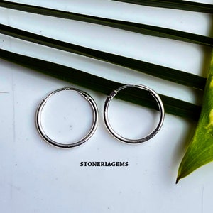 13mm Sterling Silver Earrings, 925 Hoop Earrings Pair, Chunky Silver Hoops, Silver Hoop Earrings, Chunky Earrings, Chunky Silver Earrings