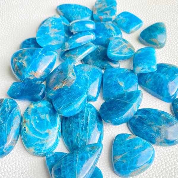 Apatite Crystal Gemstone, Natural Apatite Cabochon, Healing Apatite, Blue Apatite Stone, Loose Apatite Lot For Wire wrap Jewelry Making