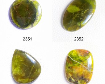 Polished Green Opal Cabochon: Loose Gemstone for Jewelry Pendant