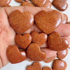 Red Goldstone Heart Cabochon, Natural Red Sandstone Heart Gemstone, Heart Charm / Heart Stone / Crystal Heart / Stone Heart / Heart Jewelry