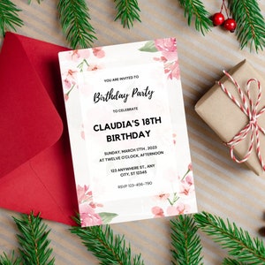 Birthday invitation | Card template | Editable invitation template | birthday cards | Invite cards | Printable Cards | Editable Cards