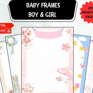 Baby Themed  Border Frame Digital Clipart Design