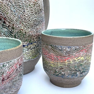 Handcrafted Ceramic Cup • Rustic Pottery Mug with Turquoise Glaze • Unique Artisan Coffee & Tea Drinkware, Perfect Gift