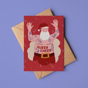 Père Noël homosexuel | Père Noël | Carte de chirurgie supérieure | Art homosexuel | Carte de Noël | Fierté Trans | Fierté non binaire | LGBTQIA+ | Cadeau