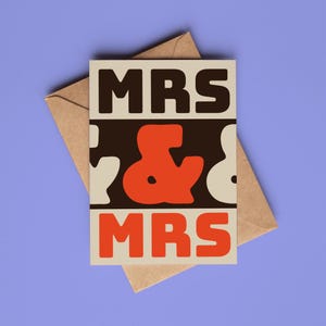 LGBTQIA+ trouw- en verlovingskaart | Mevrouw en mevrouw | Queer-wenskaart | Kaarten voor homo's en lesbiennes |