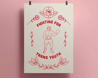Trans Rights Art Print | Queer Art | Trans Pride Poster| LGBTQIA+ | Perfect Gift for Her, Them, Him