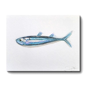Original fish painting – Alcohol Marker Artwork  – not a print  – 12 x 17 cm ( 4.7 × 6.6 inches )