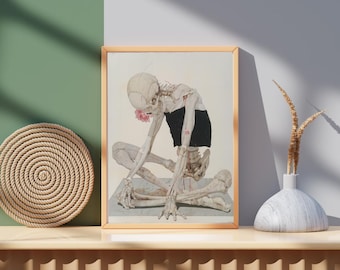 Skeleton Anatomy Poster, Modern Gothic Wall Art