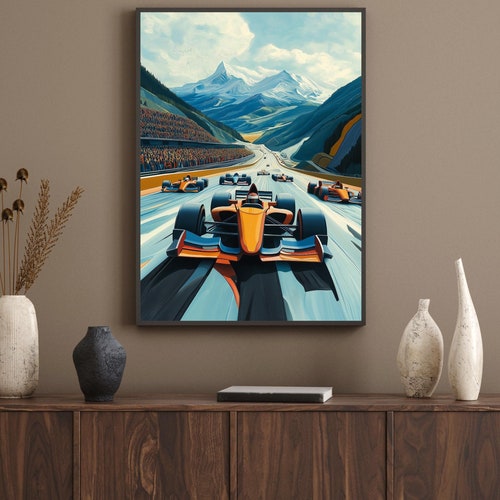 Formel 1 Racing Kunstdruck, Bergrennsport Poster