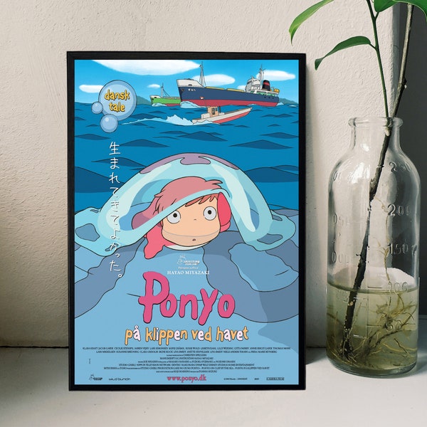Ponyo on the Cliff by the Sea Movie Poster Film/Room Decor Wall Art/Poster Gift/Canvas prints