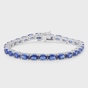 AAA Tanzanite Tennis Bracelet in Platinum Over Sterling Silver, Tanzanite Bracelet, Tanzanite Jewelry, Gemstone Bracelet, Gift for Her