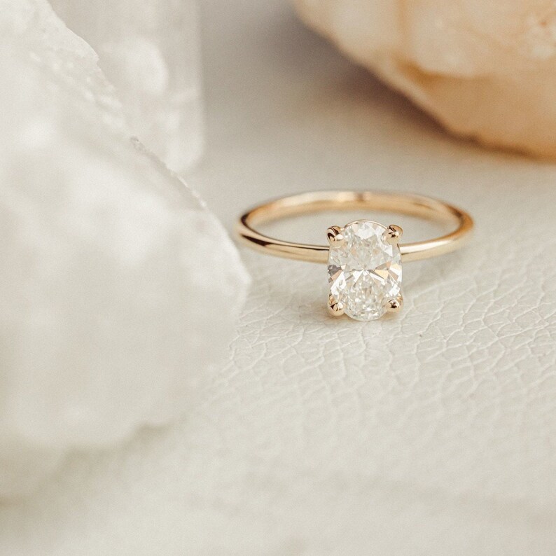 Oval Engagement Ring Gold Travel Ring Unique Silver Promise Ring