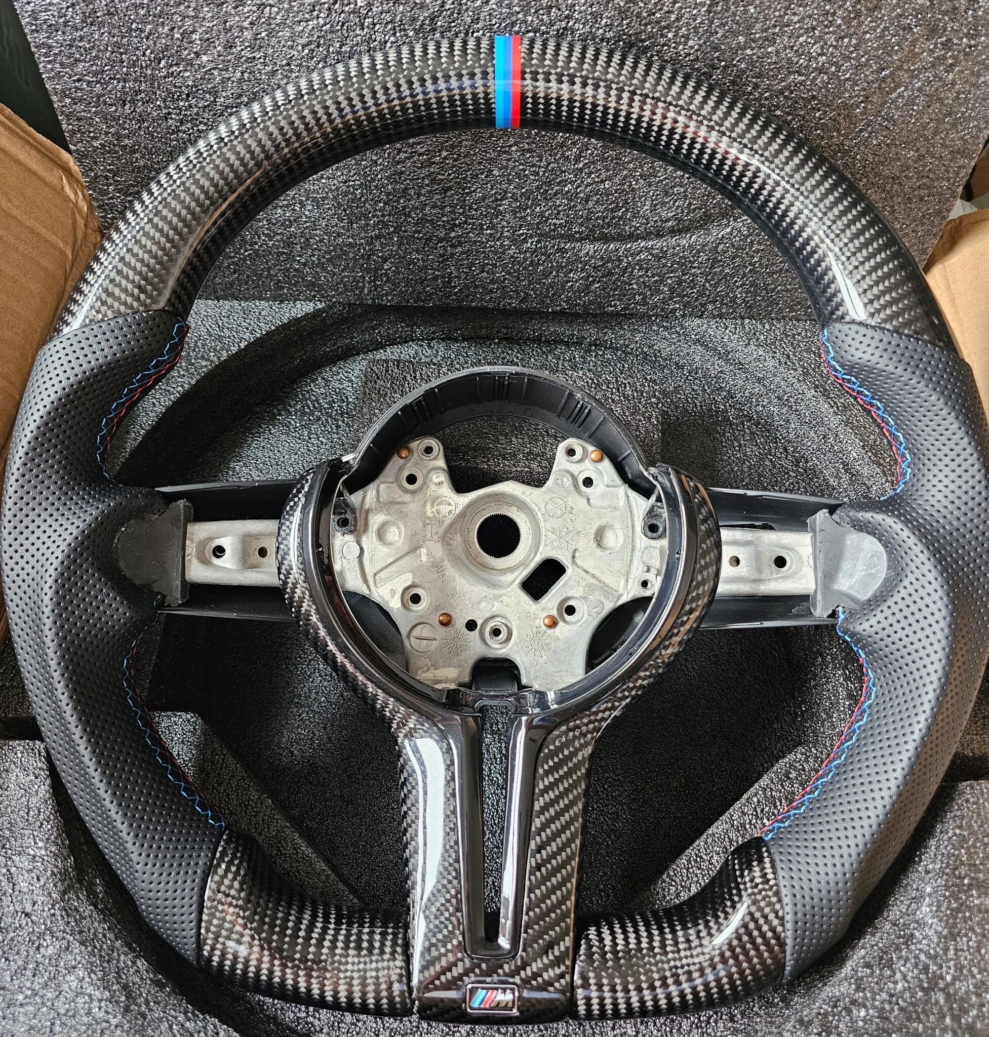 BMW Steering Wheel, Flat Bottom Carbon Fibre Steering Wheel, 1, 2, 3, 4