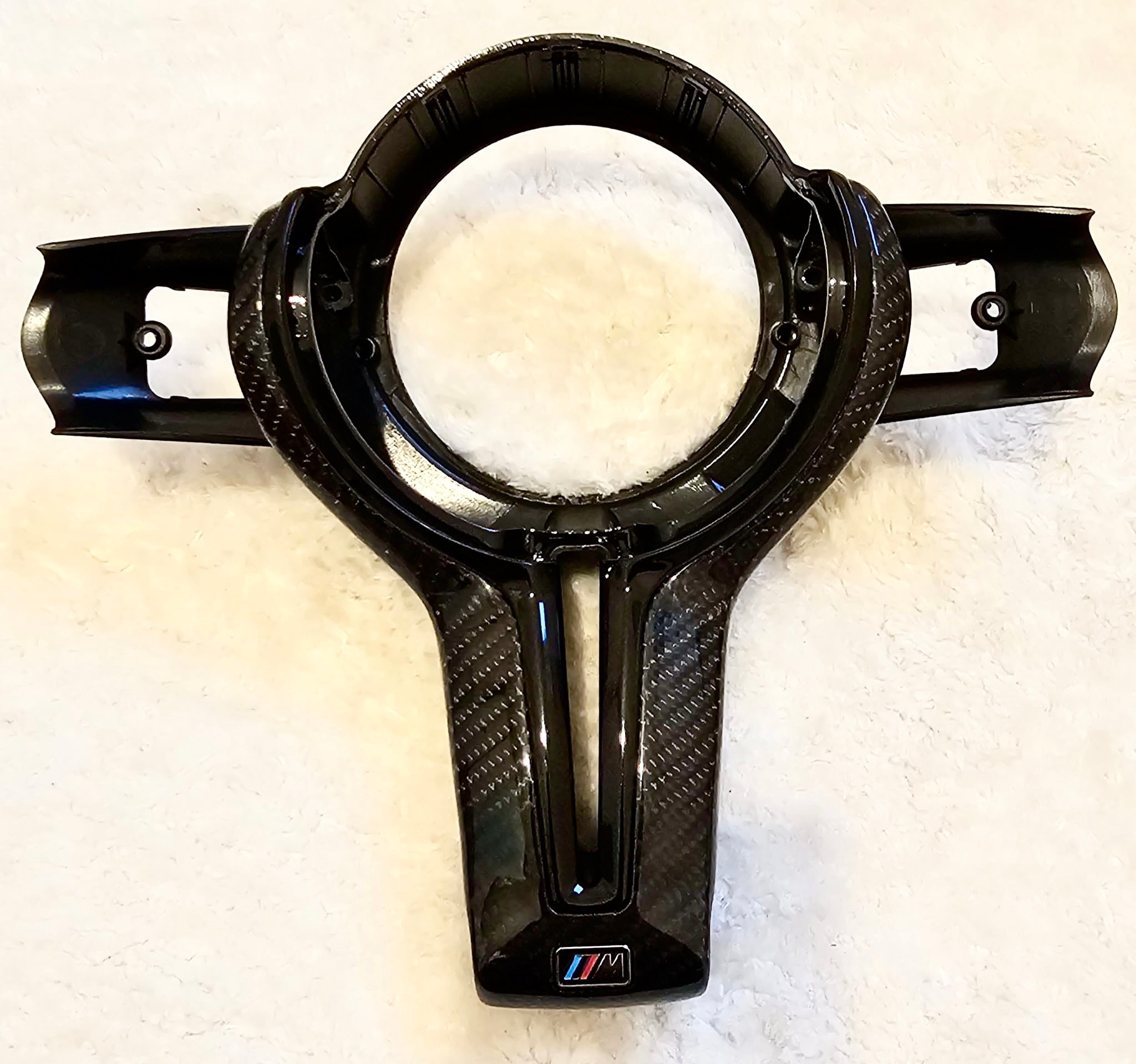 NRG Carbon Fiber Steering Wheel (320mm) Flat Bottom W/Shiny Black Carb - View #2