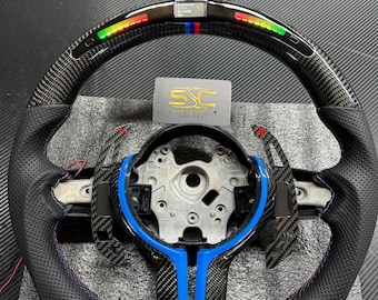 BMW LED Carbon-Faser-Lenkrad, flaches Boden-Qualitäts-Lenkrad, Weihnachtsgeschenk