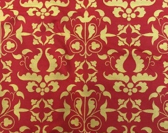 5 meters 100% natural silk medieval vestment fabric damask brocade 14 th century