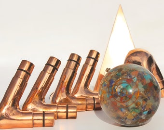 19 X 17 millimeter outer diameter kit Precision made Solid Nubian Copper Meditation copper Pyramid corner connectors kit Only