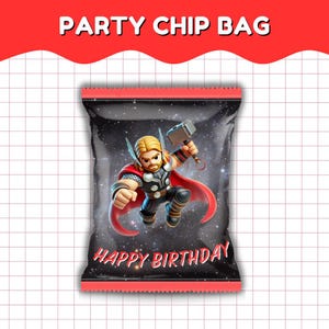 Chip Bag Printable Superhero Theme Decorations Superhero Birthday Party Snack Bag Label Chip Bag Wrapper