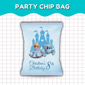 Prinzessin Gefälligkeiten Vorlage Prinzessin Chip Bag Wrapper Prinzessin Geburtstag Themed Party Snack Label Chip Bag Wrapper