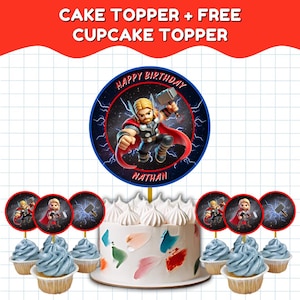Thunder Hero Cake Topper Superhero Birthday Cake Topper Custom Superhero Party Decor Boys Birthday Cake Decoration Hero Cake Topper