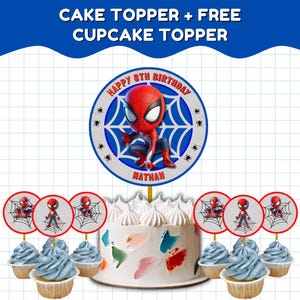 Spider Hero Cake Topper Superhero Party Decor  Superhero Birthday Cake Topper Custom Superhero Party Decor Boys Birthday Cake Topper