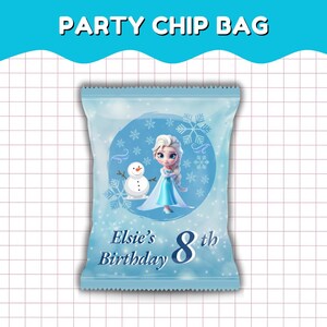 Snack Bag Label Princess Chip Bag Printable Princess Birthday Themed Party Chip Bag Wrapper Princess Favors Template