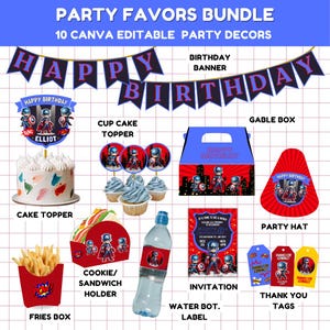 Super Hero Party Decor Template for Customizable Birthday Party Supplies for Decorations Super Hero Themed