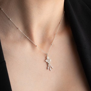 Dainty Silver Arrow Necklace Gold Three Arrowhead Necklace Sterling Silver Arrow Pendant Ball Chain Necklace