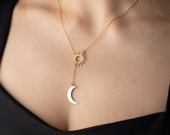 Sun and Moon Couple Necklace Sun Moon Necklace Silver Couples Moon and Sun Necklace Set Sun and Moon Friendship Necklace Sun Moon Pendant