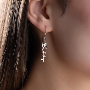 Personalized Earrings with Name, Custom Name Earrings, Dangle Name Earrings, Drop Name Earrings, Silver Name Earrings, Gold Name Earrings