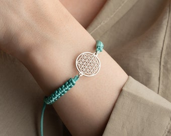 Flower Of Life Bracelet Seed Of Life Bracelet Sacred Geometry Bracelet Macrame Bracelet Adjustable Bracelet