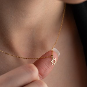 Dainty Star of David Necklace Gold Magen David Necklace Silver Jewish Star Necklace Religious Star Necklace Star of David Pendant image 1