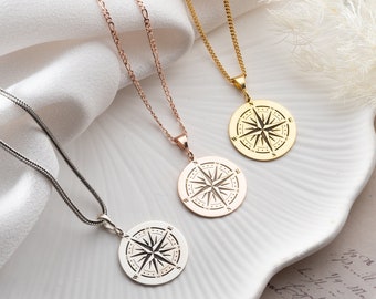 Silver Compass Necklace Dainty Coordinate Necklace for Adventurer Nautical Necklace Graduation Gift for Travelers Women and Nautical Pendant