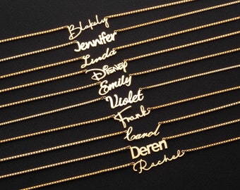 Personalized Name Gold Necklace 925 Sterling Silver Nameplate Necklace for Women Custom Name Pendant Necklace Personalized Gift for Mom
