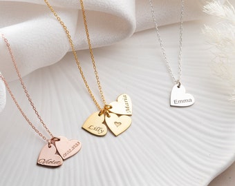 Herz Name Halskette mit Herz Mehrere Name Halskette Personalisierte Herz Halskette Mehrere Herz Halskette mit Name Herz Familie Halskette