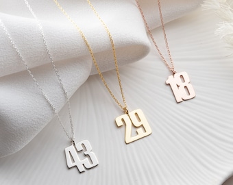 Custom Number Necklace Sport Number Necklace Angel Number Necklace Custom Date Necklace Birth Year Necklace with Numbers 444 1111 1991 etc.