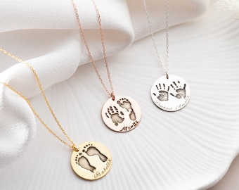 Collier empreinte de bébé réel Collier empreinte de nouveau-né Collier personnalisé empreinte de main de bébé Cadeau souvenir de bébé mort-né pour nouvelle maman
