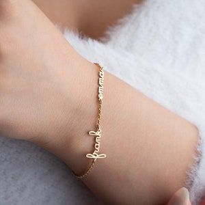 Multiple Name Bracelet Two Name Bracelet, Baby Name Bracelet Custom Name Bracelet for Women, Personalized Bracelet with Kids Name