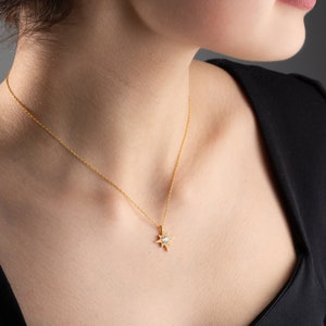 Star Charm Halskette Silber Nordstern Halskette Celestial Star Anhänger winziger Stern Halskette zierliche Stern Halskette