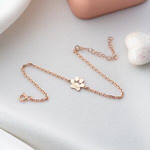 Sterling Silver Paw Print Bracelet Personalized Dog Paw Bracelet Gold ...