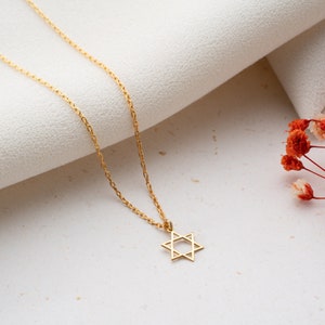 Dainty Star of David Necklace Gold Magen David Necklace Silver Jewish Star Necklace Religious Star Necklace Star of David Pendant image 6