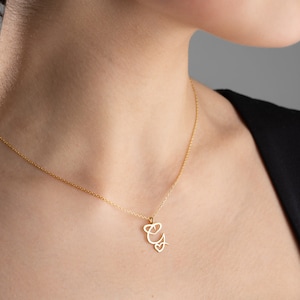 Colar inicial de ouro 14k com colar de coração com inicial Colar de coração inicial personalizado com colar de letra com coração