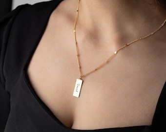 Personalized Bar Necklace Custom Coordinates Necklace Bar Date Necklace Coordinate Bar Necklace Latitude Longitude Necklace with Coordinates